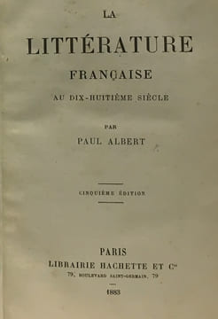 La littérature française au dix-huitième siècle - 5e édition. Albert Paul