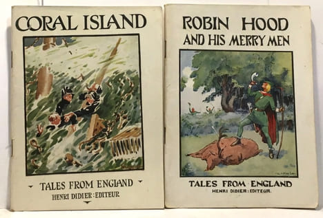 6 numéro de Tales from England: Robin Hood and his merry men Treasur Island The story of little nell Coral Island The vicar of wakefield The boyhood ...