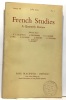 French studies - a quarterly review - volume VII July 1953 N°3. Dechamps  Ewert  Green  Orr  Rudler  Seznec  Vinaver Clapton
