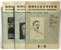 Bollettino di letterature moderne - università "luigi bocconi" anno I - 1-2 3-4 5-6 (trois numéros). Fubini  Rebvel Viscardi (direction) Flora
