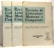 Rivista di letterature moderne e comparate n°3-4 anné 1956 + n°3-4 (en un volume) année 1957. Santoli Pellegrini