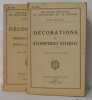 Décorations médailles commémoratives et médailles coloniales Tome 1 & 2 volume arreté a la date du 1er Janvier 1956. Ministère De La Guerre
