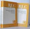 Revue de la littérature comparée Année 1985 Numéros 1 à 4. Collectif   Voisine J. Directeur