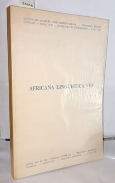 Africana linguistica VIII. Hulstaert G. Coupez A. Stappers L. Arnold T. Gregoire CL. Kerremans R
