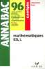 Maths corriges ES/L 1996. Merkhoffer