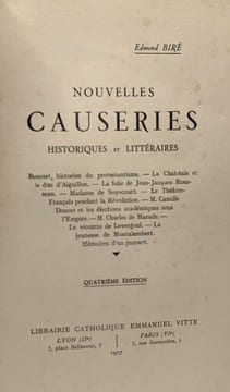 Nouvelles causeries historiques et littéraires. Biré Edmond
