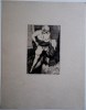 Eau-forte originale sur Papier Japon. Scène d'une femme debout, un homme assis la caresse.. [CURIOSA - Estampe originale] - Frans DE GEETERE.