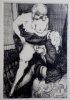 Eau-forte originale sur Papier Japon. Scène d'une femme debout, un homme assis la caresse.. [CURIOSA - Estampe originale] - Frans DE GEETERE.