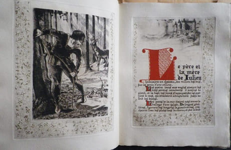 La Légende de Saint Julien l'Hospitalier. Texte et illustrations gravés à l'eau-forte et imprimés sur la presse à bras par Léon Courbouleix.
