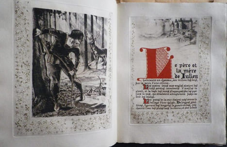 La Légende de Saint Julien l'Hospitalier. Texte et illustrations gravés à l'eau-forte et imprimés sur la presse à bras par Léon Courbouleix.. ...