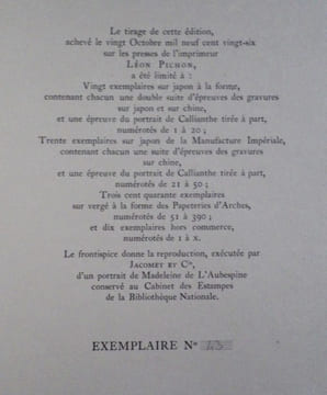 Les Chansons de Callianthe, fille de Ronsard (Madeleine de l'Aubespine, Dame de Villeroy) publiées par Roger Sorg, ornées de vignettes gravées sur ...