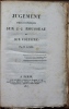 Jugement Philosophique sur J.-J. Rousseau et sur Voltaire.. [VOLTAIRE - ROUSSEAU] - AZAIS (Hyacinthe).