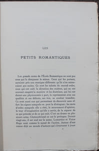 De la connaissance des Livres. Causeries d'un amis des livres : Les Editions originales des Romantiques - Les Petits Romantiques.