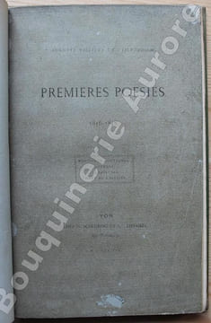 Premières Poésies 1856-1858. Fantaisies nocturnes - Hermosa - Les Préludes - Chant du calvaire.. VILLIERS DE LISLE ADAM (Comte Auguste de).