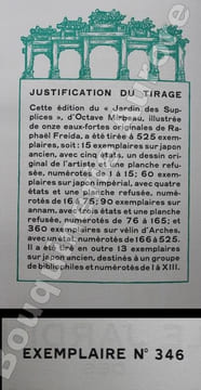 Le Jardin des Supplices.Illustré d'eaux-fortes originales de Raphaël Freida.. [FREIDA (Raphaël)] - MIRBEAU (Octave).
