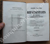 Biographie parlementaire des Représentants du Peuple à l'Assemblée Nationale Constituante de 1848.Contenant 1° Une notice biographique sur tous les membres de l'Assemblée (élections complémentaires comprises) ; 2° Le résumé analytique, par ordre nominatif et alphabétique, des opinions émises pendant le cours des débats parlementaires de la Constitution ; 3° L'indication des votes auxquels les Représentants ont pris part ; 4° La Constitution, texte authentique.Rédigé par une Société de Publicistes et d'Hommes de Lettres sous la direction de Maurice Alhoy.