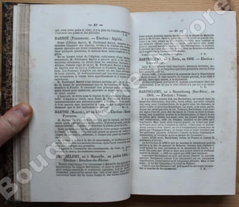 Biographie parlementaire des Représentants du Peuple à l'Assemblée Nationale Constituante de 1848.Contenant 1° Une notice biographique sur tous les membres de l'Assemblée (élections complémentaires comprises) ; 2° Le résumé analytique, par ordre nominatif et alphabétique, des opinions émises pendant le cours des débats parlementaires de la Constitution ; 3° L'indication des votes auxquels les Représentants ont pris part ; 4° La Constitution, texte authentique.Rédigé par une Société de Publicistes et d'Hommes de Lettres sous la direction de Maurice Alhoy.
