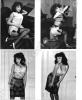 Strip tease soft d'une belle brune (Carmen Dene) aux faux-airs de Mireille Darc.8 Photographies originales en tirage argentique.. Fonds de la célèbre ...