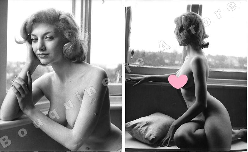 Jolie blonde nue.2 Photographies originales en tirage argentique.. Fonds de la célèbre revue de Charme "Paris-Hollywood" - Lilo KORENJAK, photographe.