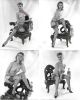 Belle bourgeoise aux seins nus assise dans un fauteuil asiatique.4 Photographies originales en tirage argentique.. Fonds de la célèbre revue de Charme ...