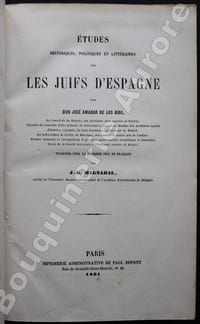 Etudes historiques, politiques et littéraires sur les Juifs d'Espagne.