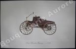 « King Horseless Carriage - 1896 » (légende imprimée en gris sous la cuvette).Gallery of the American Automobile.. Clarence P. HORNUNG.