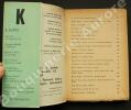 K Revue de la Poésie. Numéro double 1-2. Antonin Artaud. Texte, Documents, Témoignages.. [ARTAUD (Antonin)] - Collectif.