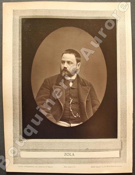 Portrait photographique d'Emile ZOLA, clich&eacute; de Carjat.. [ZOLA (Emile)] - CARJAT - Galerie Contemporaine.