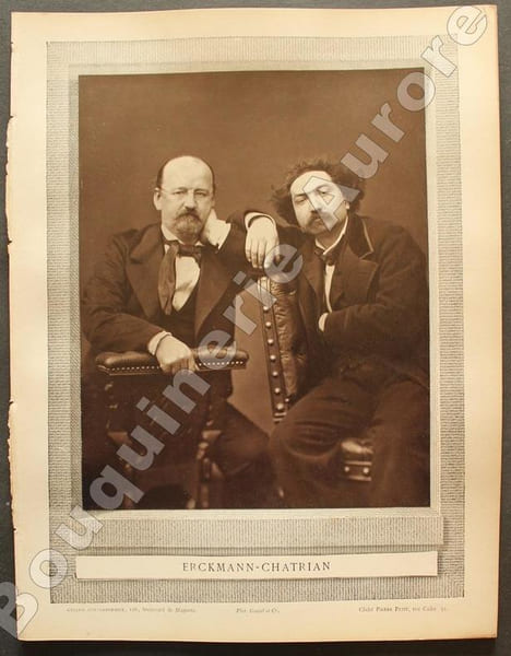 Portrait photographique de ERCKMANN-CHATRIAN, clich&eacute; de Pierre Petit.. [ERCKMANN-CHATRIAN] - Pierre PETIT - Galerie Contemporaine.