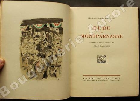 Bubu de Montparnasse. Illustré de 15 aquarelles de Chas Laborde.. --Jolie 1/2 reliure mosaïquée de Capelle--[CHAS LABORDE] - PHILIPPE (Charles-Louis).