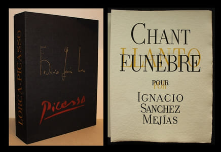Chant funèbre pour Ignacio Sanchez Mejias.Dans une traduction inédite de Randal Lemoine, ces poèmes de Federico Garcia Lorca sont illustrés de cinq empreintes gravées par Pablo Picasso et de compositions en couleur et au lavis gravées sur bois.