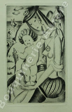 Caderno.Cahier orné de huit pointes sèches hors texte gravées par Mily Possoz.. [POSSOZ (Mily)] - LARBAUD (Valéry).