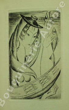 Caderno.Cahier orné de huit pointes sèches hors texte gravées par Mily Possoz.. [POSSOZ (Mily)] - LARBAUD (Valéry).