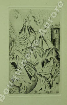 Caderno.Cahier orné de huit pointes sèches hors texte gravées par Mily Possoz.. [POSSOZ (Mily)] - LARBAUD (Valéry).