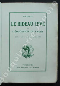 Le Rideau levé ou léducation de Laure. Edition conforme au texte original de 1786.