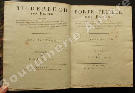 Bilderbuch für Kinder  Porte-Feuille des Enfans. Mélange intéressant dAnimaux, Plantes, Fleurs, Fruits, Minéraux, Costumes, Antiquités et autres ...