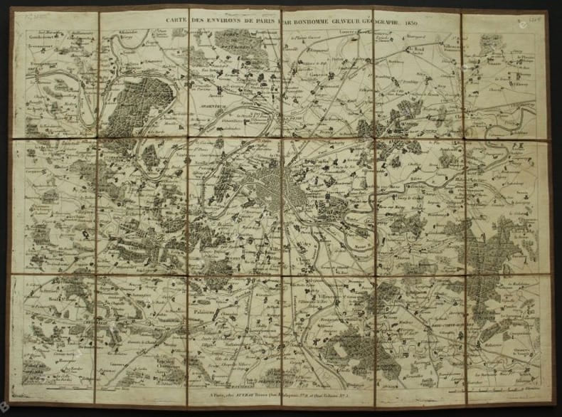 Carte des Environs de Paris.. [Cartographie, Paris] - BONHOMME, Graveur g&eacute;ographe
