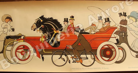 "Sem au bois" ou "Le retour des courses".. Le Tout-Paris de la Belle Epoque en 9 mètres de long !aSEM (Georges Goursat, dit) - ROUBILLE (Auguste).
