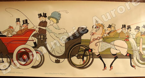 "Sem au bois" ou "Le retour des courses".. Le Tout-Paris de la Belle Epoque en 9 mètres de long !aSEM (Georges Goursat, dit) - ROUBILLE (Auguste).