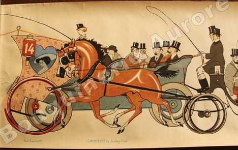 "Sem au bois" ou "Le retour des courses".. Le Tout-Paris de la Belle Epoque en 9 mètres de long !aSEM (Georges Goursat, dit) - ROUBILLE (Auguste).