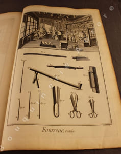 Recueil de planches, sur les Sciences, les Arts Libéraux, et les Arts Méchaniques, avec leur explication. Livraison : Fourreur, contenant six planches.