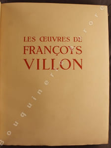 Les Oeuvres de François Villon.