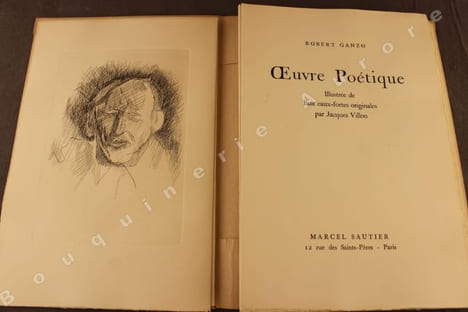 uvres poétiques de Robert Ganzo. Illustré de huit eaux-fortes originales par Jacques Villon.. [VILLON (Jacques)] - GANZO (Robert).