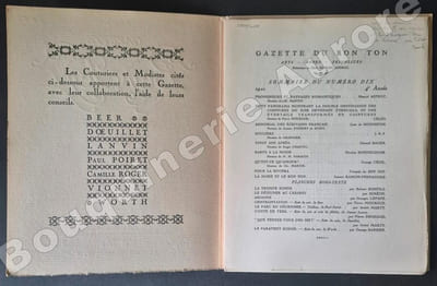 La Gazette du Bon Ton - Art - Modes & Frivolités - Lucien Vogel, Directeur. N°10 - 1921 - 4e année. (complet des 8 planches).
