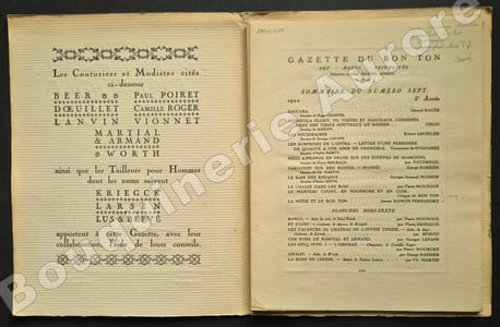 La Gazette du Bon Ton - Art - Modes & Frivolités - Lucien Vogel, Directeur. N°7 - 1922 - 5e année. (complet des 7 planches).