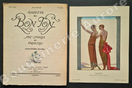 La Gazette du Bon Ton - Art - Modes & Frivolités - Lucien Vogel, Directeur. N°8 - 1922 - 5e année. (complet des 8 planches).