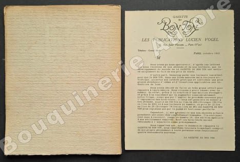 La Gazette du Bon Ton - Art - Modes & Frivolités - Lucien Vogel, Directeur. N°8 - 1922 - 5e année. (complet des 8 planches).. [MOURGUE (Pierre) - ...