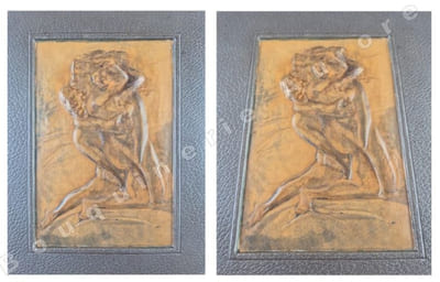 Les Amies - Filles.Treize pointes sèches rehaussées en couleurs et culs-de-lampe par Gustave Buchet.