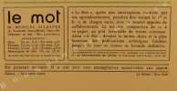 Le Mot, Paul IRIBE (Gérant).N°17 : 1e Mai 1915. "La Veillée des Neutres" - Couverture de Iribe.Exemplaire de l'édition de luxe sur Japon.. Paul IRIBE ...