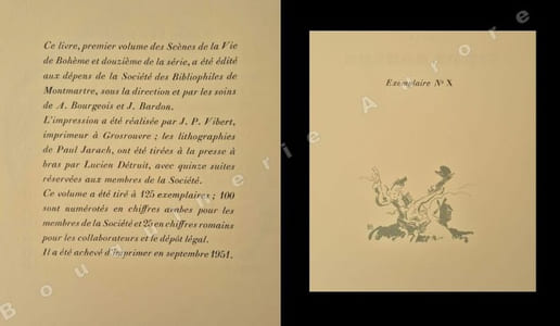 Scènes de la Vie de Bohème. Lithographies de Paul Jarach.